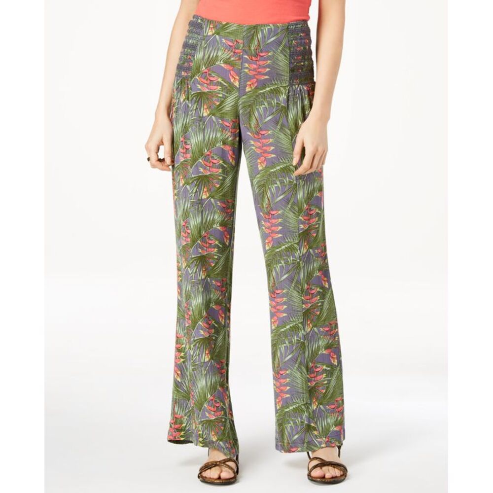 Rewash Juniors Printed Smocked Waist Pants